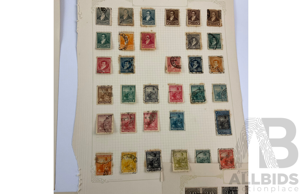 Collection of Argentina, Bolivia, Columbia and Brazil Stamps Spanning 1860's -1930's  Including Imperfs, Pairs, Sets