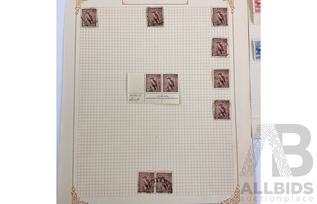 Australian 1932 Stamps Including Mint Hinged John Ash OS Harbour Bridge Two Penny Pair, Kookaburra Six Penny Pair, Lyrebird One Shilling Pair