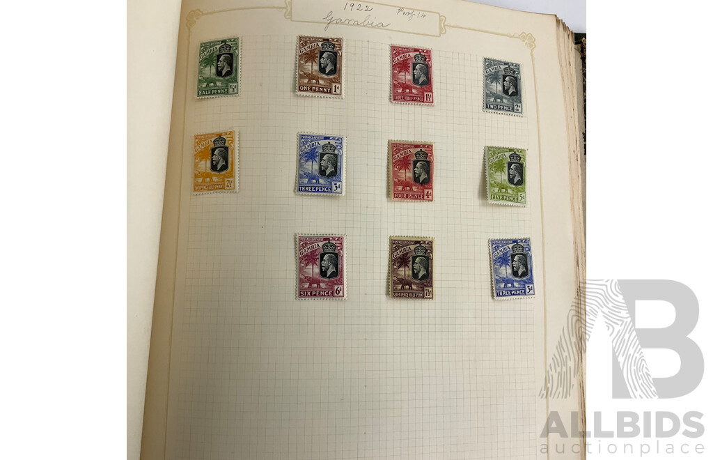 Album of Mostly Antique Commonwealth Countries Stamps Including Montserrat, Nova Scotia, Turks and Caicos Islands, British East Africa, Cape of Good Hope, Gambia, Mauritius, Nyasland, Sierra Leone, Kenya and More