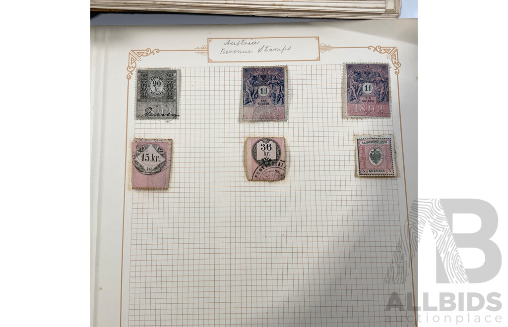 Album of Austrian Vintage and Antique Stamps Including Sets, Hand Cancels, Imperfs, Overprints