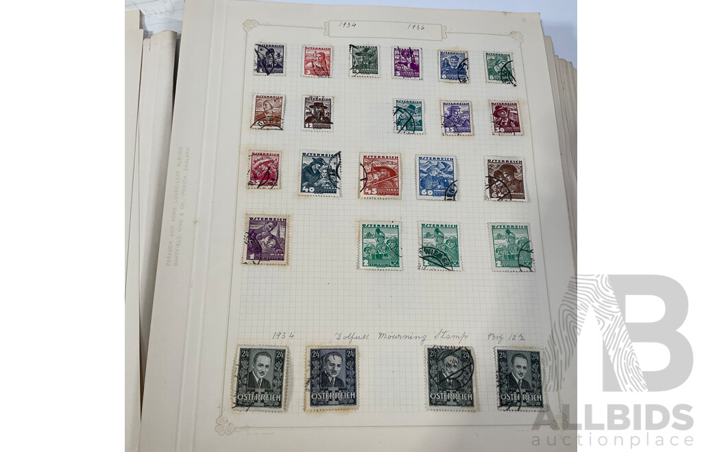 Album of Austrian Vintage and Antique Stamps Including Sets, Hand Cancels, Imperfs, Overprints
