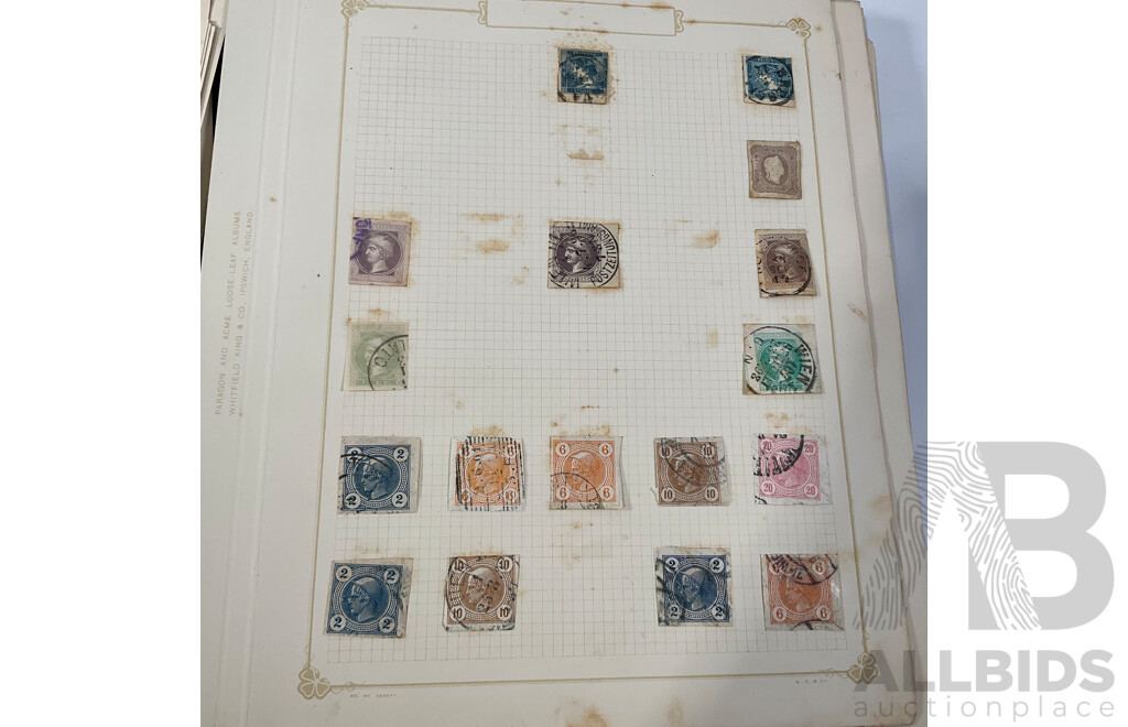 Album of Austrian Vintage and Antique Stamps Including Sets, Hand Cancels, Imperfs, Overprints