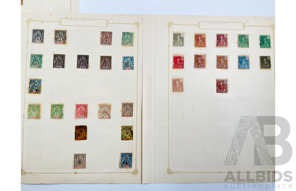 Collection of French Indochina Stamps, 1900's to 1930's Including Mint Hinged Blocks, Over Prints, Sets