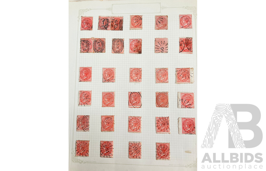 Rare Collection of Australian 1880's-90's New South Wales Stamps Including Five Shillings Hand Cancel, Imperfs, Over Prints, QV