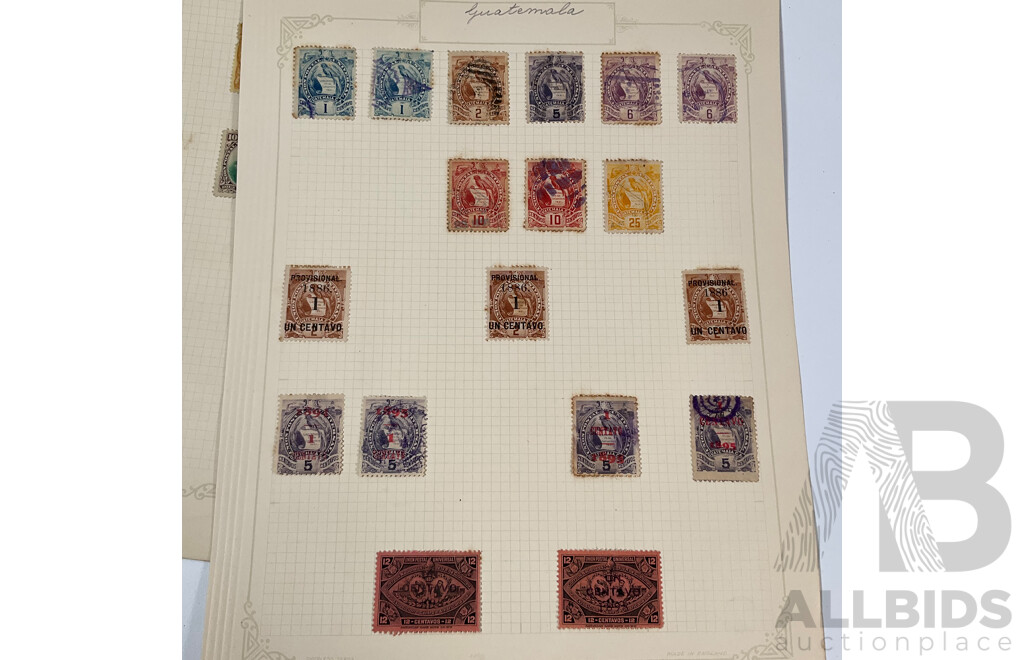 Collection of Guatemala and Ecuador Stamps, Examples Spanning 1880's to 1930's Including Mint Hinged, Imperfs, Overprints, Sets