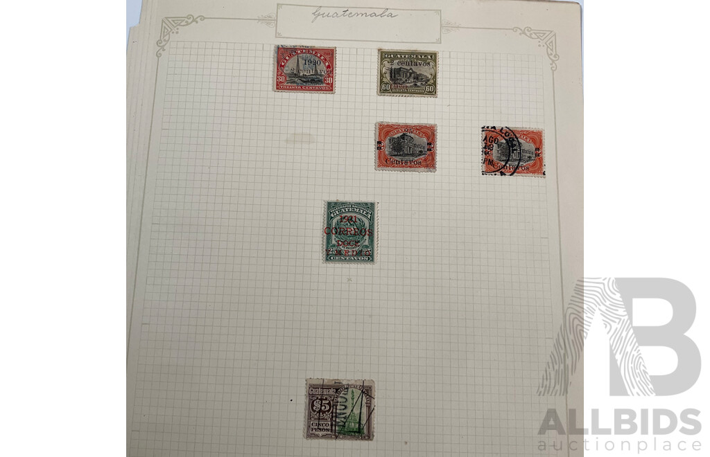 Collection of Guatemala and Ecuador Stamps, Examples Spanning 1880's to 1930's Including Mint Hinged, Imperfs, Overprints, Sets