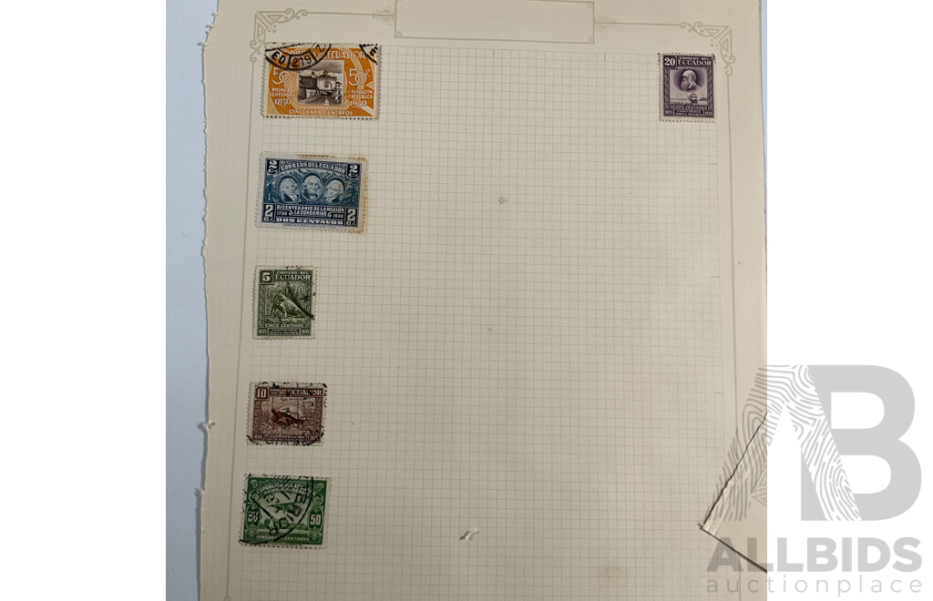 Collection of Guatemala and Ecuador Stamps, Examples Spanning 1880's to 1930's Including Mint Hinged, Imperfs, Overprints, Sets