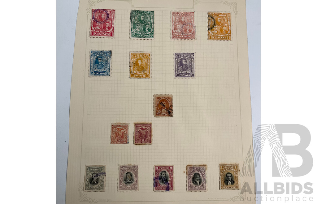 Collection of Guatemala and Ecuador Stamps, Examples Spanning 1880's to 1930's Including Mint Hinged, Imperfs, Overprints, Sets