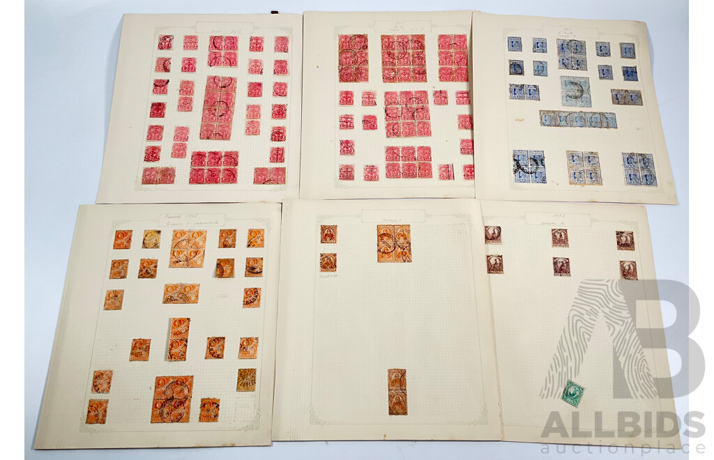 Collection of Australian 1905 New South Wales Stamps Spanning One Penny to Two Shilling and Sixpence, Crown A Water Marks, Cancelled Blocks