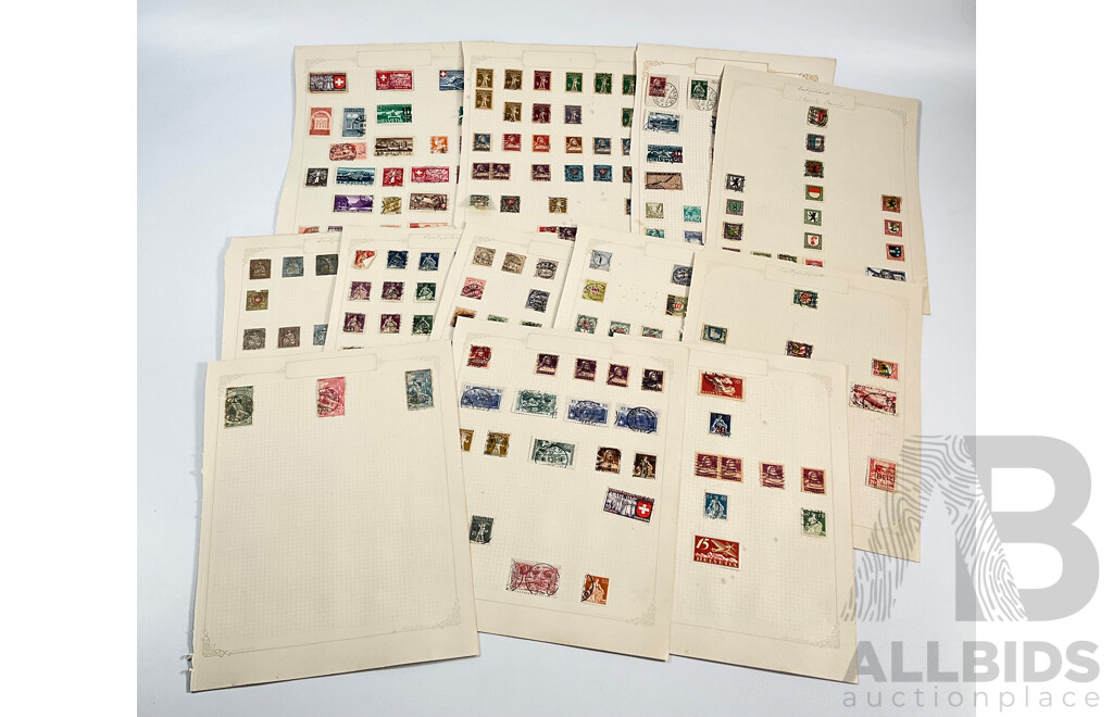 Collection of Vintage Switzerland Stamps Spanning 1880's to 1930's Including Sets and Multiples