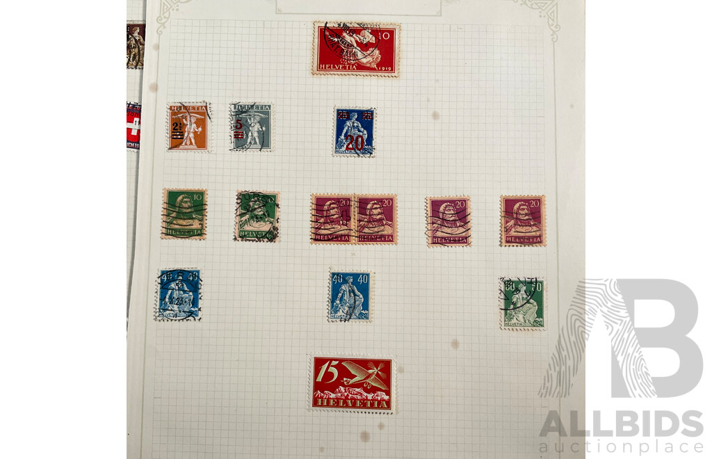 Collection of Vintage Switzerland Stamps Spanning 1880's to 1930's Including Sets and Multiples