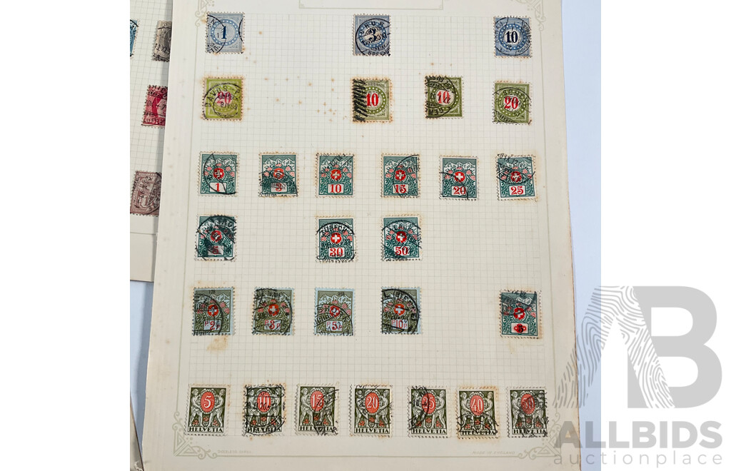 Collection of Vintage Switzerland Stamps Spanning 1880's to 1930's Including Sets and Multiples