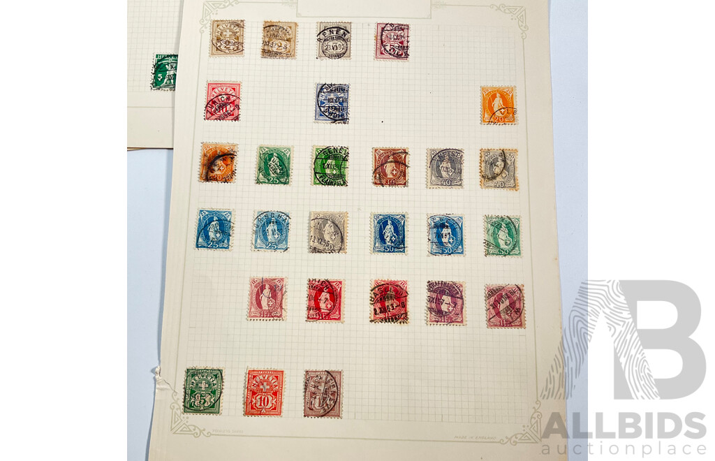 Collection of Vintage Switzerland Stamps Spanning 1880's to 1930's Including Sets and Multiples