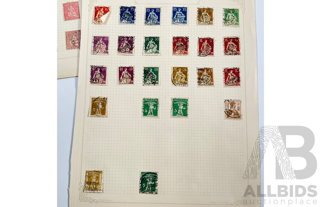Collection of Vintage Switzerland Stamps Spanning 1880's to 1930's Including Sets and Multiples