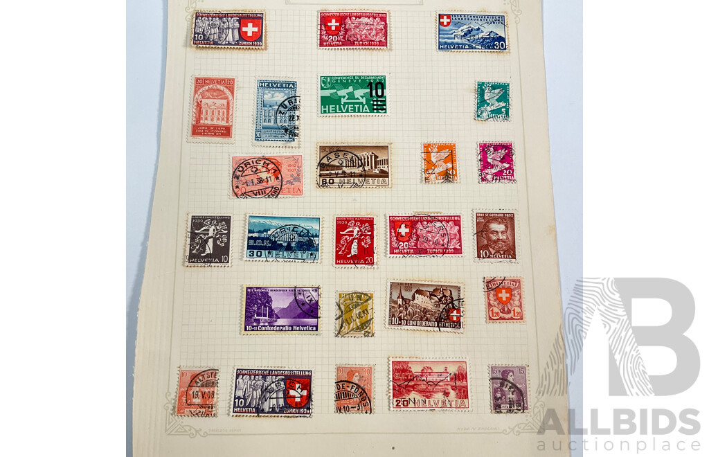Collection of Vintage Switzerland Stamps Spanning 1880's to 1930's Including Sets and Multiples
