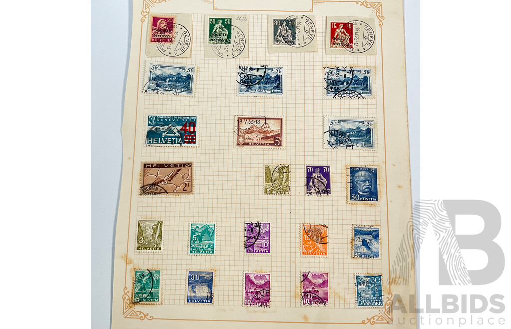 Collection of Vintage Switzerland Stamps Spanning 1880's to 1930's Including Sets and Multiples