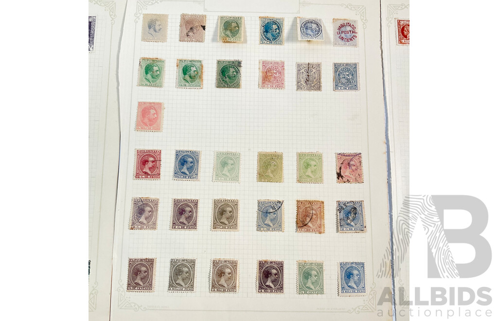 Collection of Spain, Puerto Rico and Philippines Stamps Spanning 1890's to 1930's Including King Alfonso XIII, Sets, Mint Hinged,