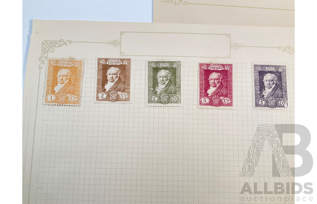 Collection of Spain, Puerto Rico and Philippines Stamps Spanning 1890's to 1930's Including King Alfonso XIII, Sets, Mint Hinged,