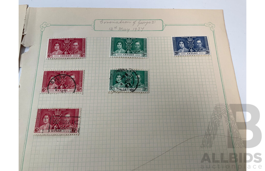 Collection of French India, Charkhari State Bamra, Jaipur State, Bhopal, Ceylon, Stamps Spanning 1910's to 1930's Including Mint Hinged, Over Prints, Imperfs