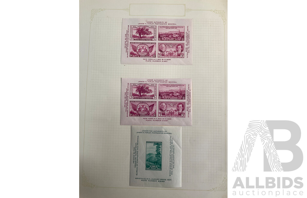 Collection of USA 1930's Stamps Including Presidential Sets, Hawaii, Puerto Rico, Mint Hinged Annual Philatelic Specials