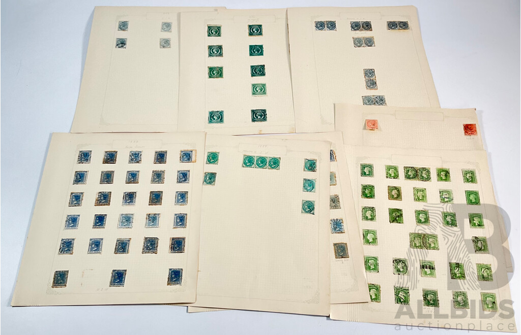 Collection of Australian 1880's/90's New South Wales QV Stamps, Half, One, Two Five Penny, Crown Water Marks