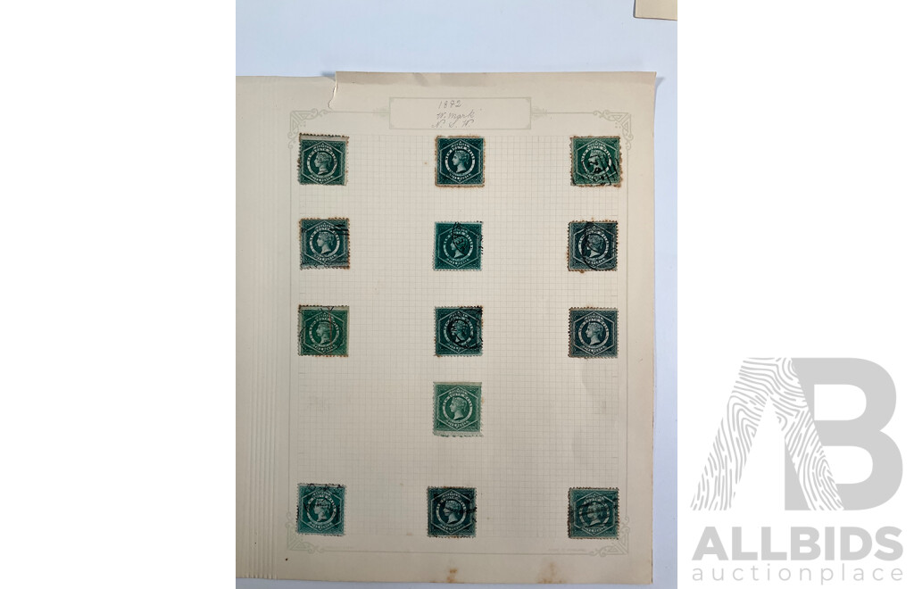 Collection of Australian 1880's/90's New South Wales QV Stamps, Half, One, Two Five Penny, Crown Water Marks