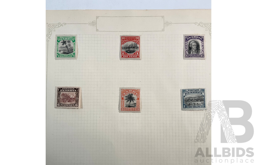 Collection of Aitutaki, Niue, Penrhyn and New Zealand Overprint Stamps with New Zealand Abdulla Virginian Cigarettes/Jeye's Fluid KGV Mint Hinged Blocks