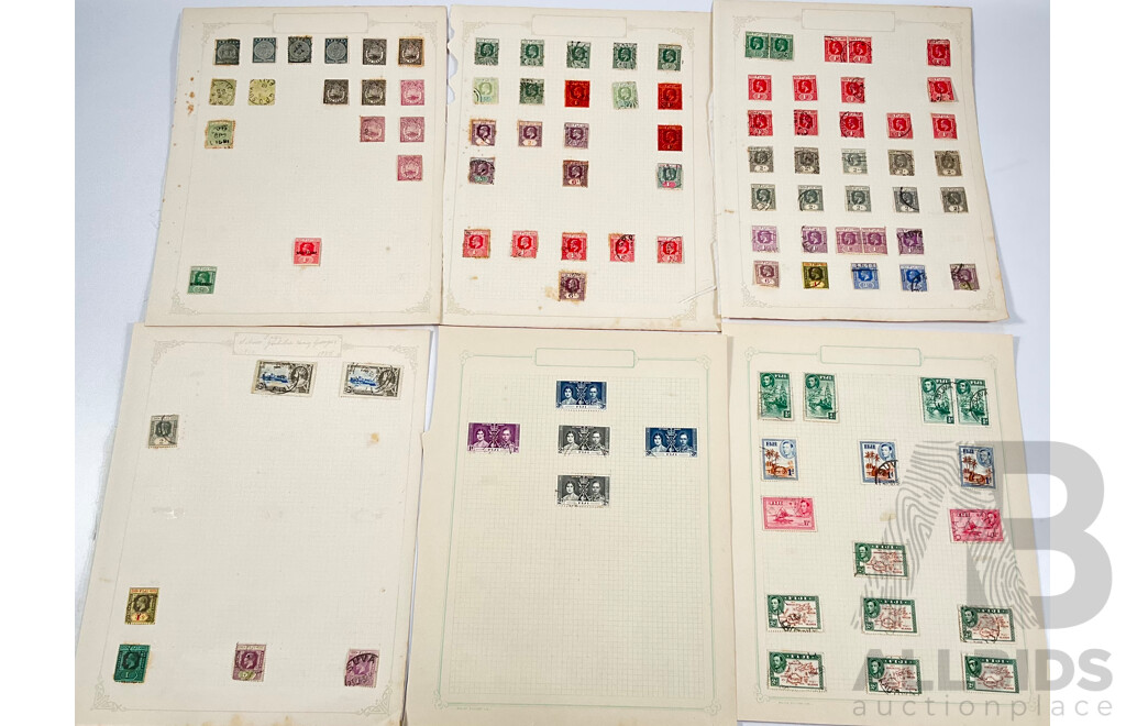 Collection of Fiji Stamps Spanning 1890's to 1930's Including War Stamp Overprints, Hand Cancel, KGV, KGVI
