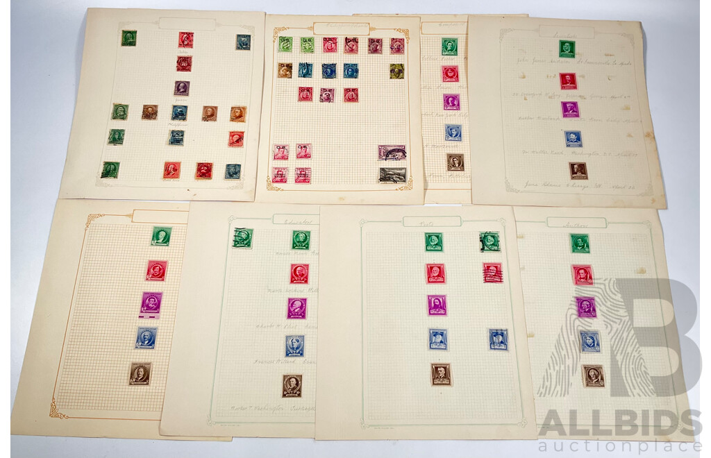 Collection of USA/Philippines, Guam, Cuba Overprint Stamps Including Philippines/Commonwealth with USA Sets, Authors, Poets, Educators, Scientists, Composers