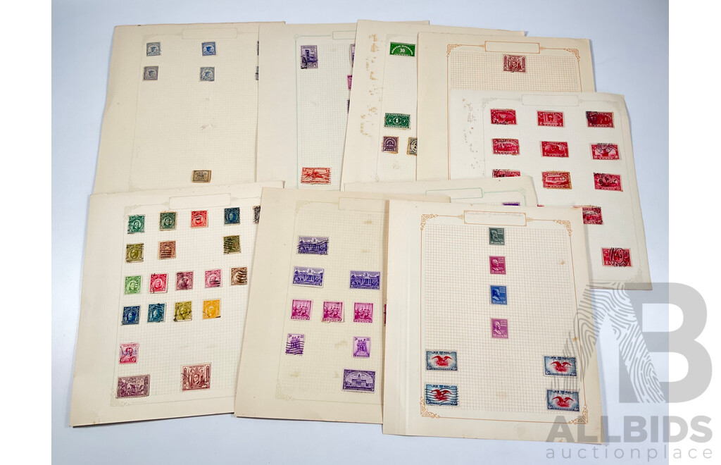 Collection of USA Stamps Including 1850-1852 One Cent Philadelphia/Pennsylvania City Carrier Department Stamp, Officially Sealed, Postage Due, Air Mail, Registry, Mint Hinged