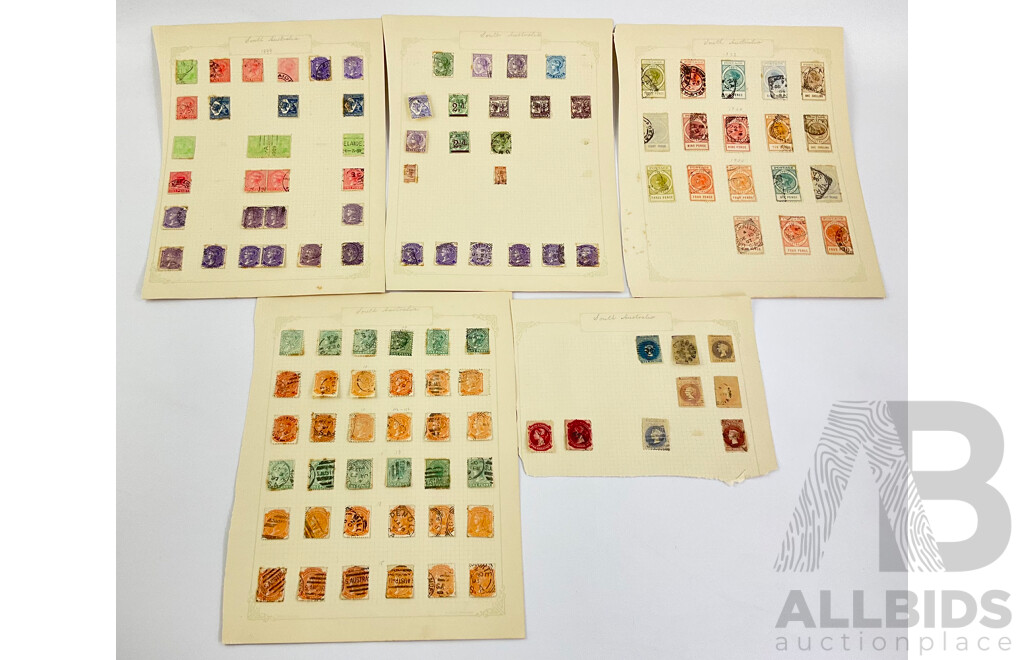 Australian South Australia Pre Federation/Predecimal QV/Kangaroo Stamps Including Overprints and Hand Cancel