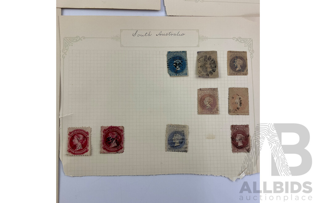 Australian South Australia Pre Federation/Predecimal QV/Kangaroo Stamps Including Overprints and Hand Cancel