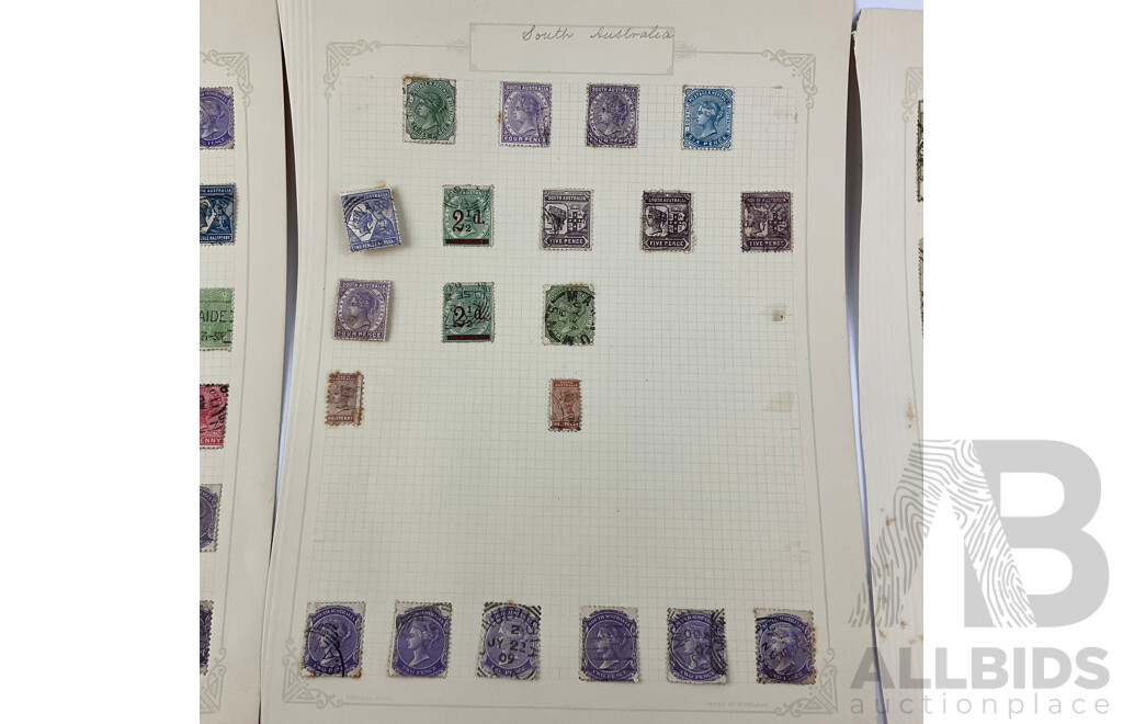 Australian South Australia Pre Federation/Predecimal QV/Kangaroo Stamps Including Overprints and Hand Cancel