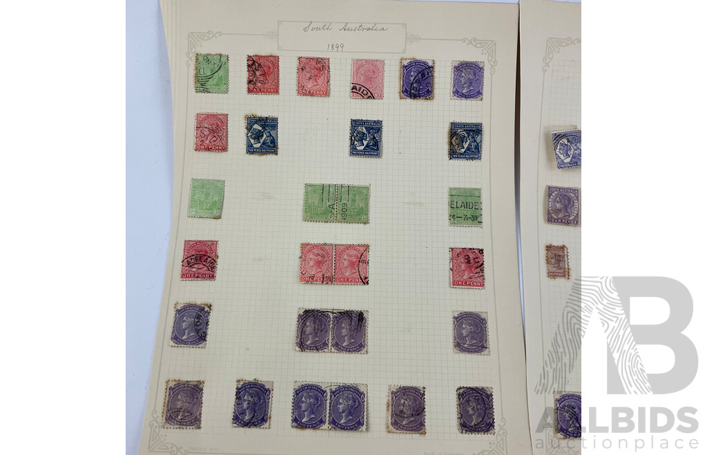 Australian South Australia Pre Federation/Predecimal QV/Kangaroo Stamps Including Overprints and Hand Cancel