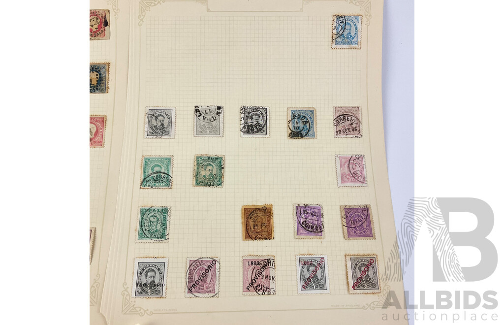 Collection of Portugal Antique Stamps Examples From 1880's to 1920's Including Overprints and Part Sets