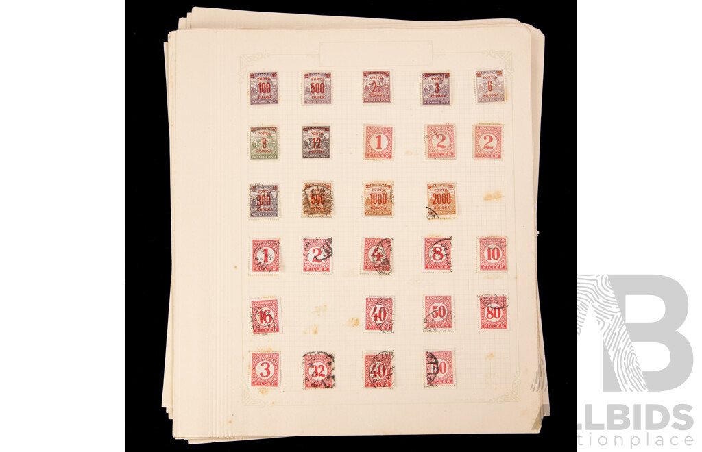 Collection of Magyar Stamps, Examples Spanning 1910's to 1930's Including Over Prints and Part Sets