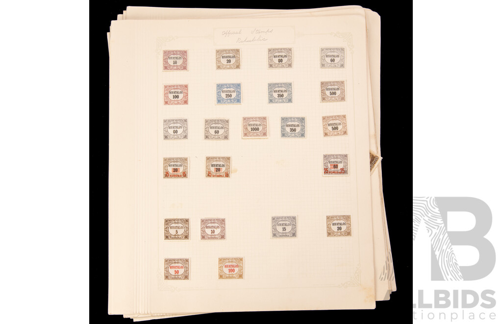 Collection of Magyar Stamps, Examples Spanning 1910's to 1930's Including Over Prints and Part Sets