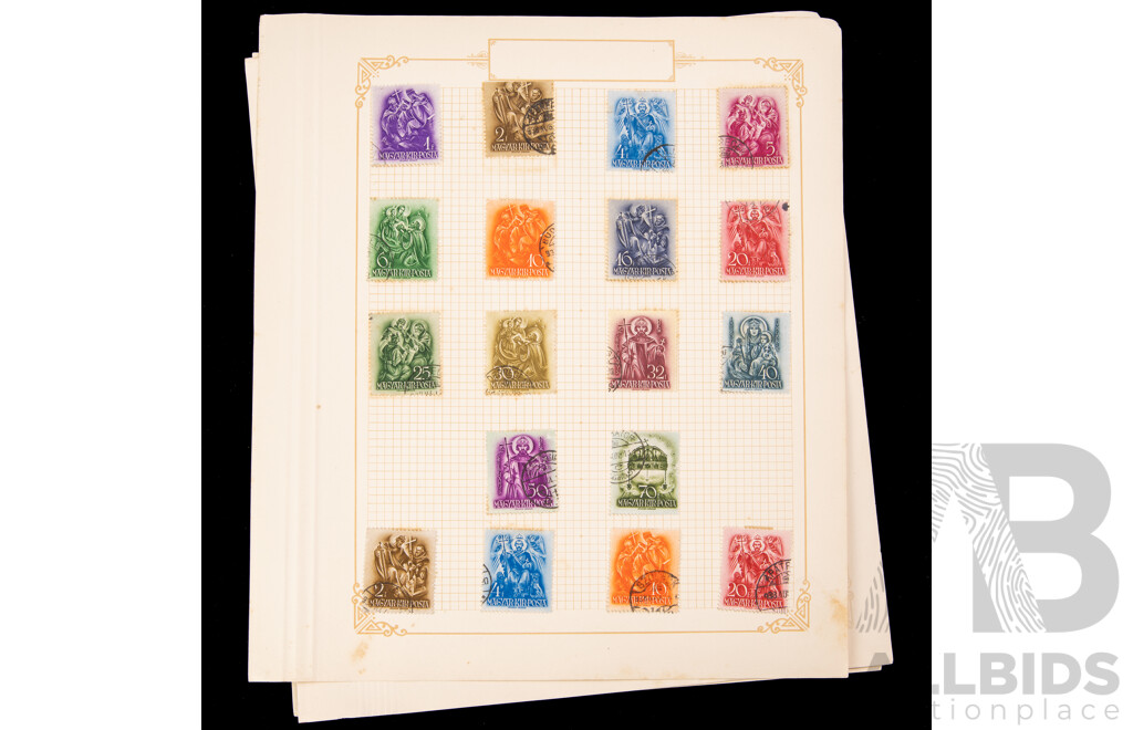Collection of Magyar Stamps, Examples Spanning 1910's to 1930's Including Over Prints and Part Sets