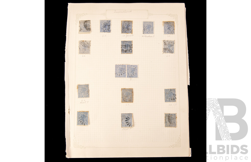 Collection of Australian Colonial Queensland QV Stamps