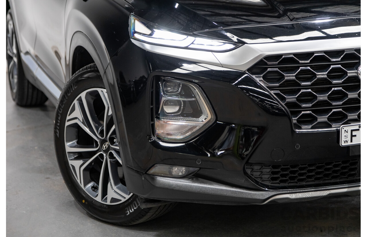 02/2020 Hyundai Santa Fe Highlander (4x4) TM MY20 4d Wagon Phantom Black Turbo Diesel 2.2L - 7 Seater