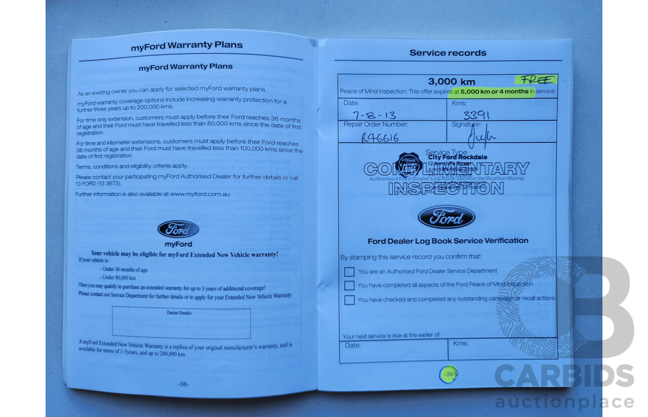 7/2012 Ford Kuga Trend TE 4d Wagon Blue 2.5L