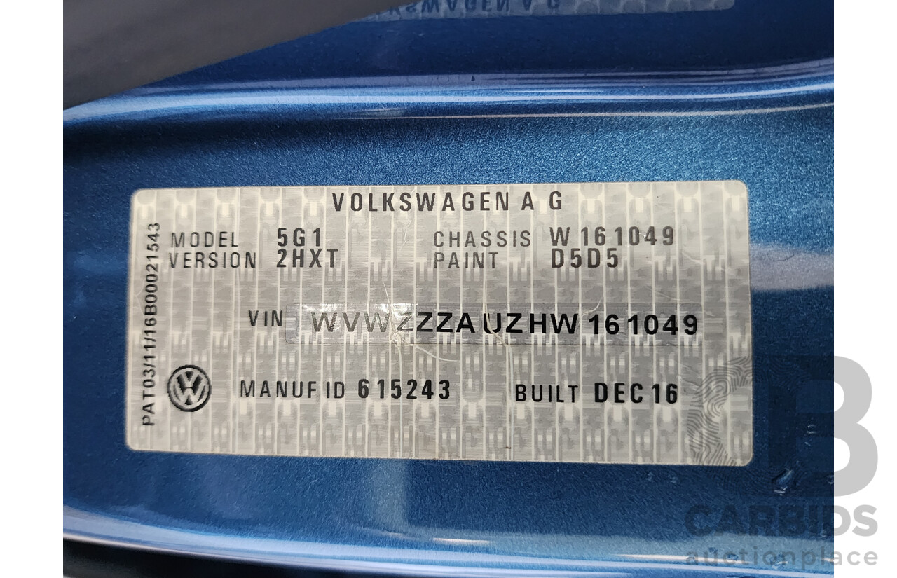 3/2017 Volkswagen Golf 92 TSI Trendline AU MY16 5d Hatchback Blue 1.4L