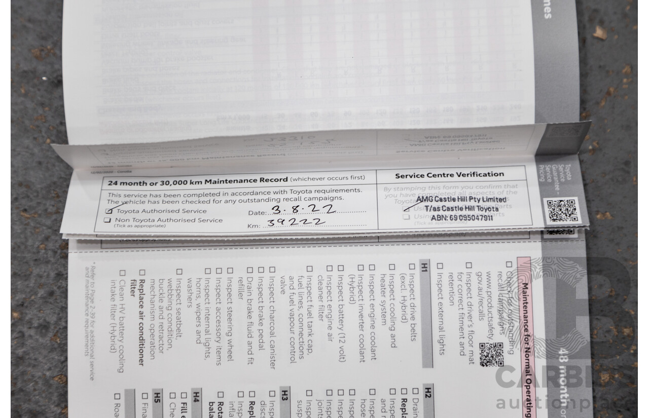 07/2020 Toyota Corolla Ascent Sport Hybrid ZWE211R MY20 4d Hatch Silver Pearl Metallic 1.8L / 90kW Hybrid