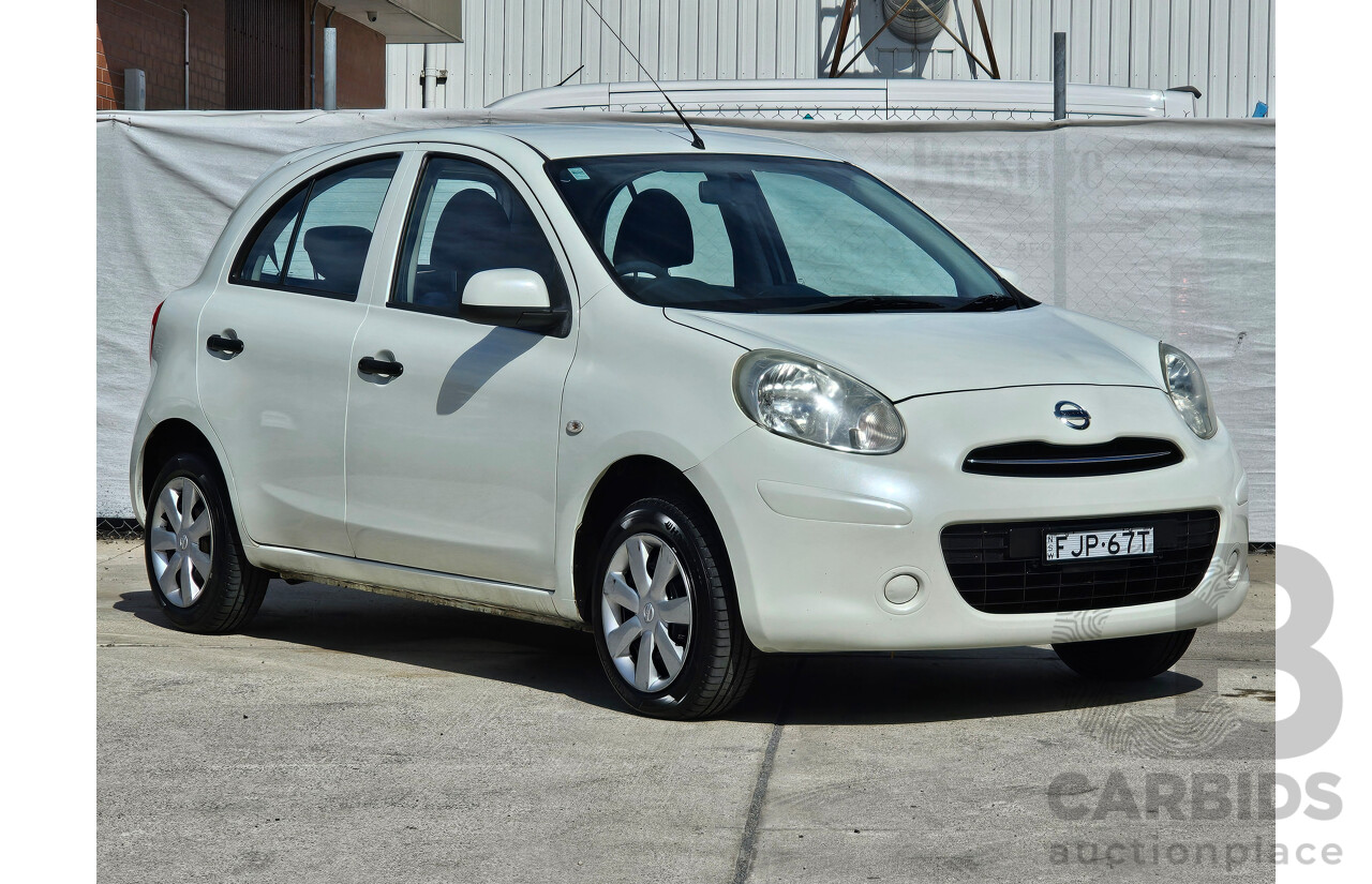 9/2011 Nissan Micra ST K13 5d Hatchback White 1.2L