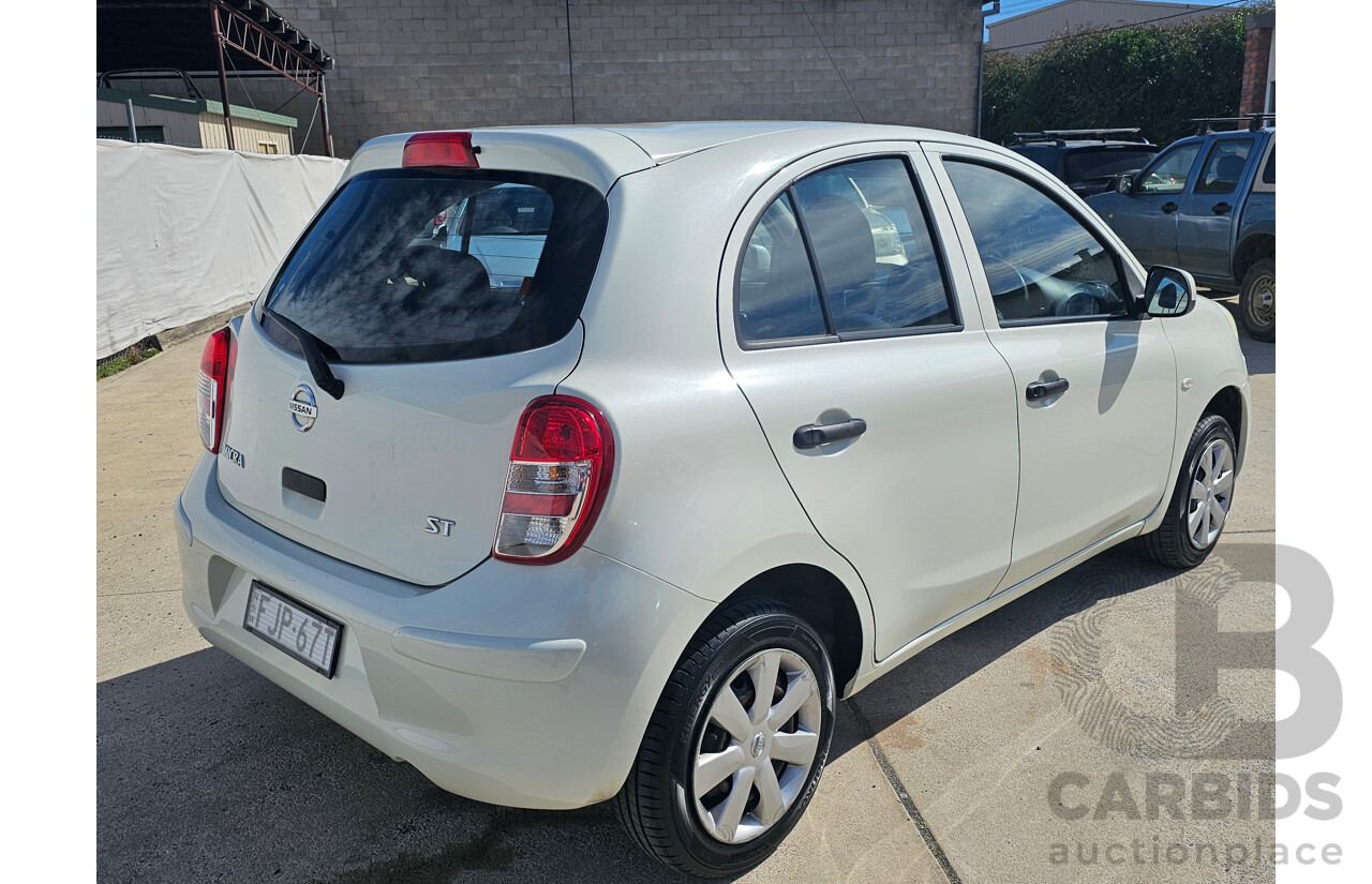 9/2011 Nissan Micra ST K13 5d Hatchback White 1.2L
