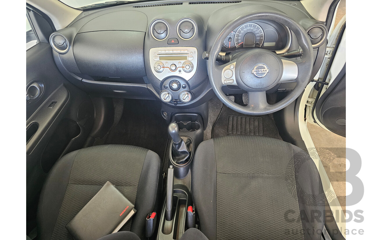 9/2011 Nissan Micra ST K13 5d Hatchback White 1.2L