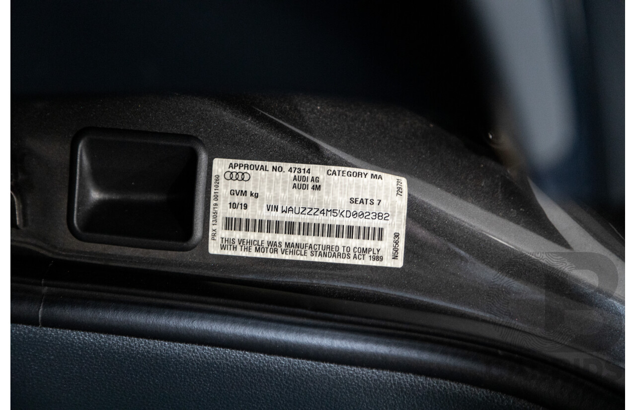 10/2019 Audi Q7 50 TDI Quattro (AWD) 4M MY19 4d Wagon Samurai Grey Metallic Turbo Diesel V6 3.0L - 7 Seater