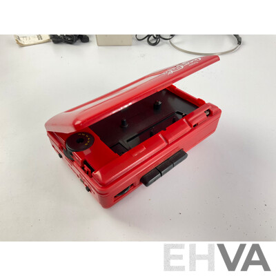 Vintage Coca Cola Cassette Walkman and Pocket Radios
