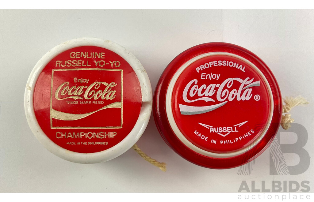Two Russell Coca Cola Yo-yos Including Championship and Professional