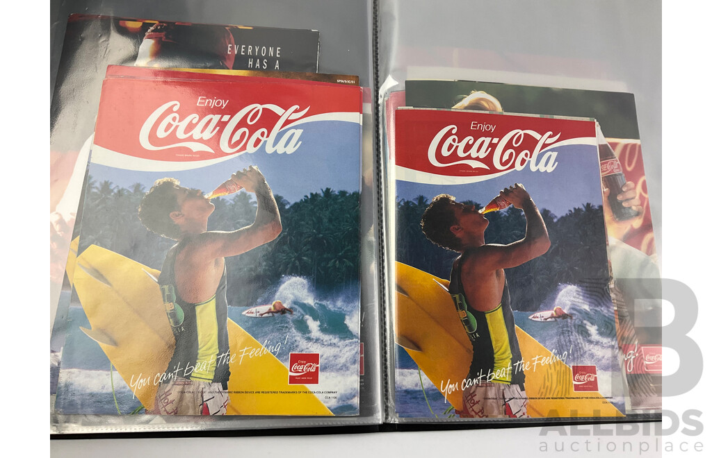 Album of Coke Cola Advertisment Clippings 1950's 80's and 90's